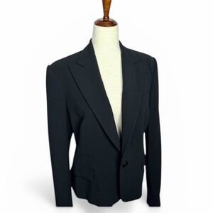 Ralph Lauren Collection Purple Label Black Wool Blazer Women’s 14 Made USA